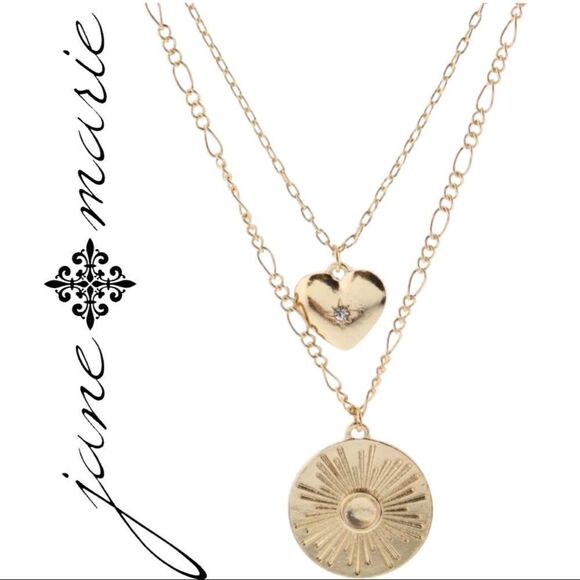 Cinde Layered Charm Necklace by Jane Marie • NWT - Picture 1 of 4